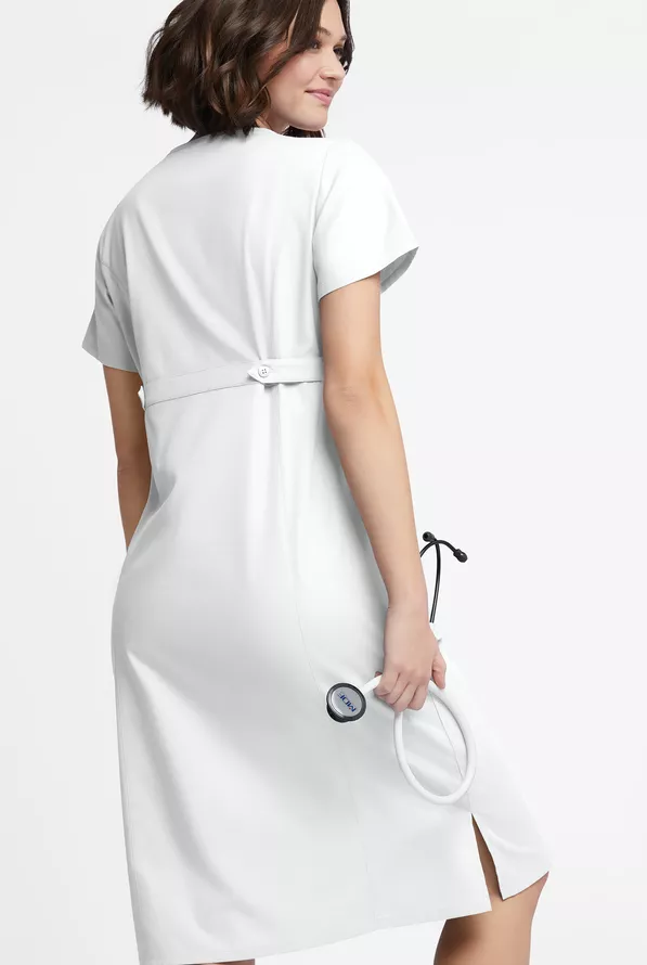 Butter-Soft Originals Women's 4- Pocket V-Neck Empire Waist Dress - Size XS - White Butter-Soft Originals Women's 4- Pocket V-Neck Empire Waist Dress - Size XS - White