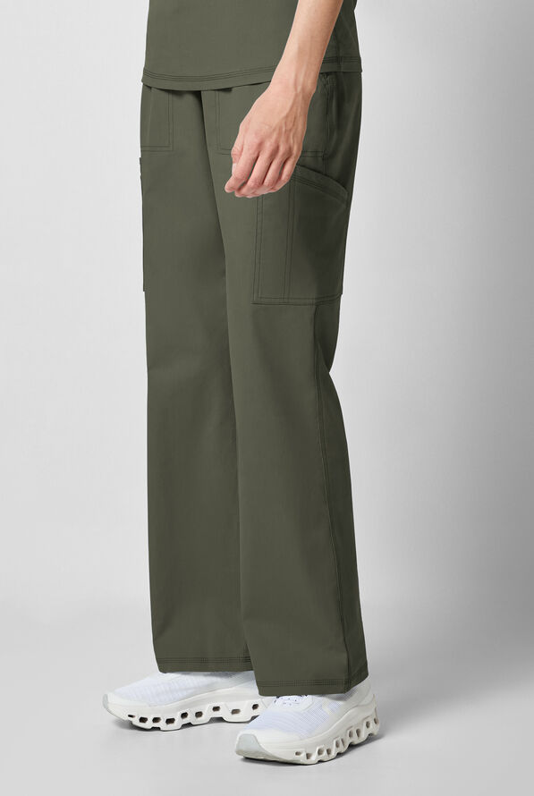 Dickies Forge Women's 6-Pocket Straight Leg Cargo Scrub Pants - Olive - 4