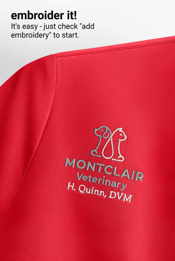 Easy STRETCH Lina Mitered Women's 4-Pocket V-Neck Scrub Top - Atomic Red - 5