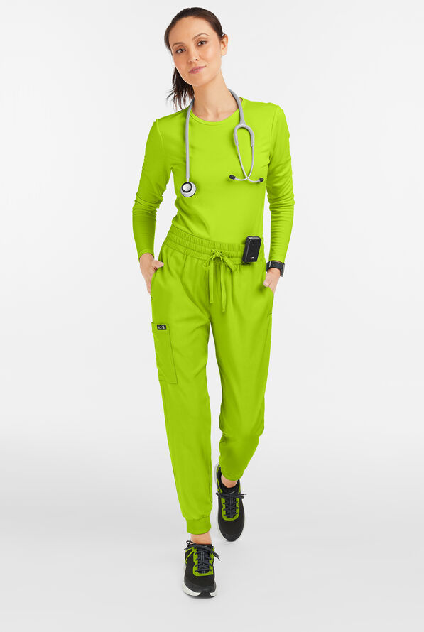 koi Basics Gemma Women's 5-Pocket STRETCH Cargo Jogger Scrub Pants - Green Tea - 4