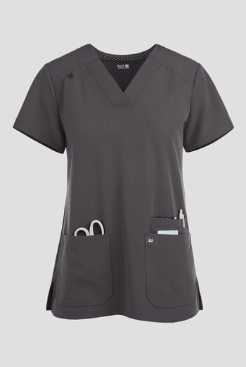 Blusa m&eacute;dica Koi Next Gen Hustle and Hear con cuello en V y 3 bolsillos para mujer