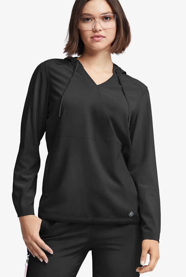 Sudadera médica Easy STRETCH con capucha y 4 bolsillos para mujer - Onyx Black - 2