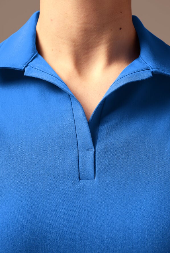 Hypothesis A-S All Situation Women’s 3-Pocket Polo Neck Scrub Top - Royal - 4