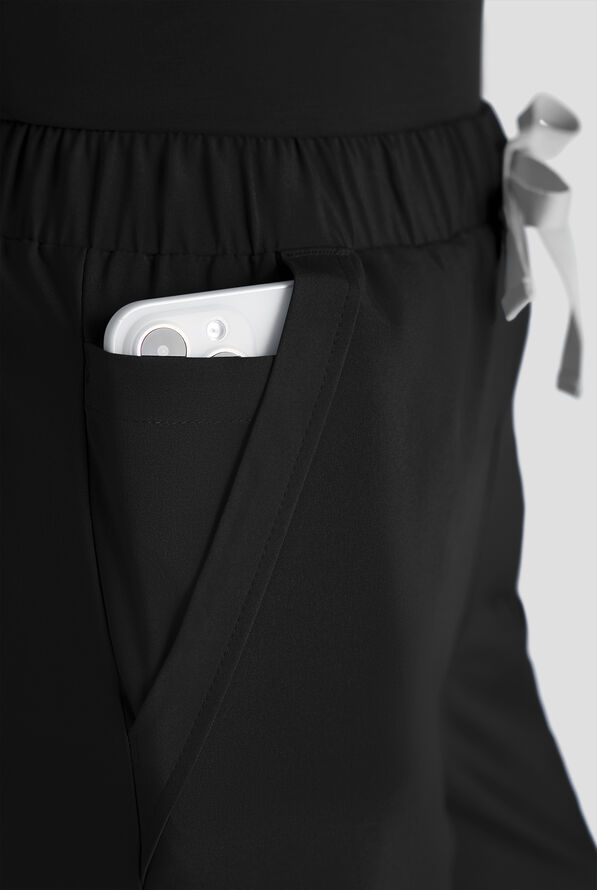 Easy STRETCH Hunter Women's 6-Pocket Relaxed Fit Wide Leg Scrub Pant - Onyx Black - 4