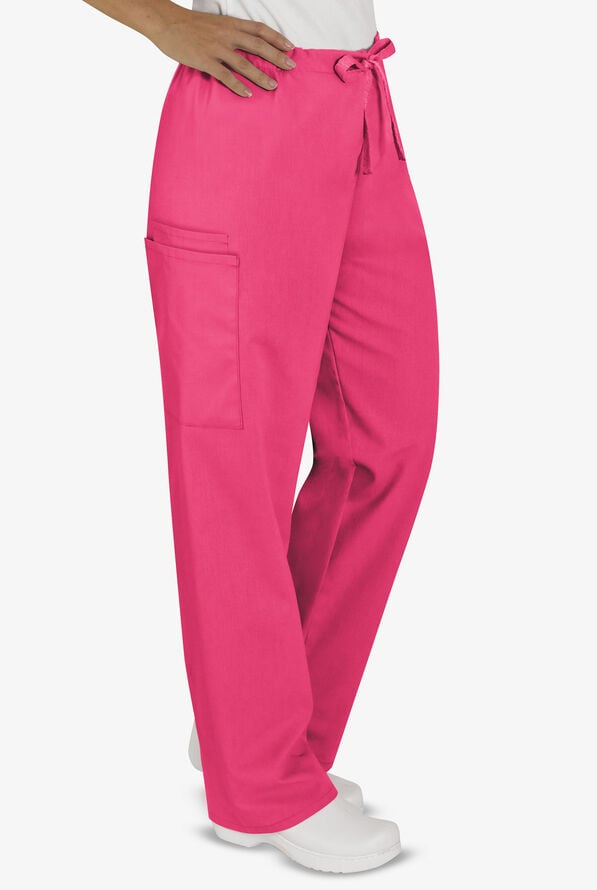 UA Best Buy Scrubs Unisex 3-Pocket Drawstring Pant - Fuchsia - 4