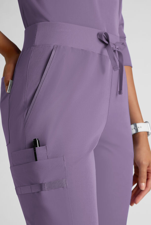 WhisperLite YARA Women's 10-Pocket STRETCH Cargo Straight Leg Scrub Pants - Purple Dusk - 5