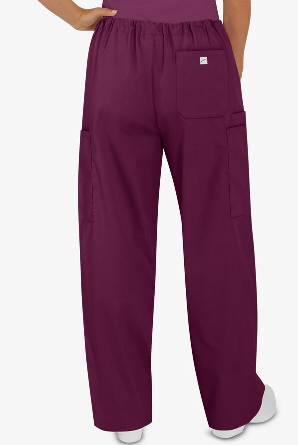 Butter-Soft Core Unisex 4-Pocket Drawstring Scrub Pants - Tall - Wine - 2