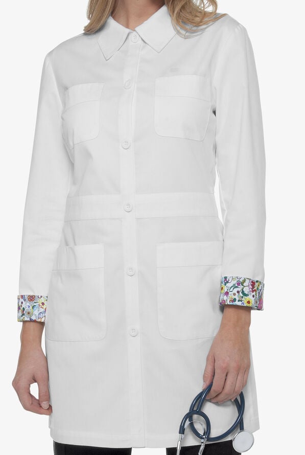 koi Fine Twill Women's 35 &frac34;" 4-Pocket Lab Coat - White - 1