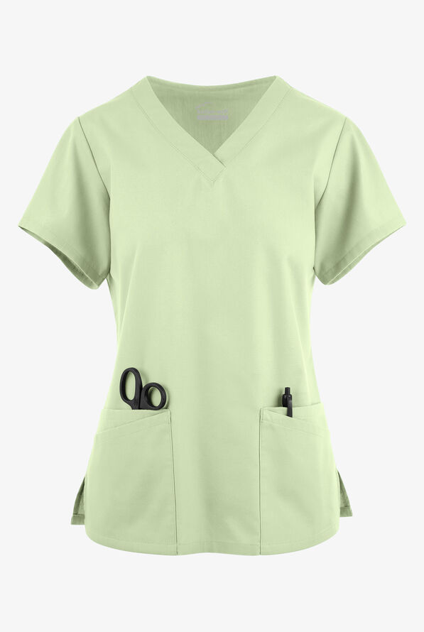 Blusa médica Butter-Soft Originals con cuello en V y 6 bolsillos para mujer - Spring Mint - 1
