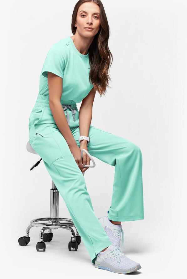 ReSurge Crystal Women's 7-Pocket High Waisted Wide Leg Pant - Jelly Mint - 5