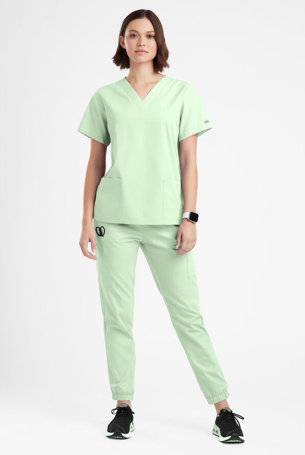 Butter-Soft Originals Women's 2-Pocket V-Neck Scrub Top - Sea Glass - 2