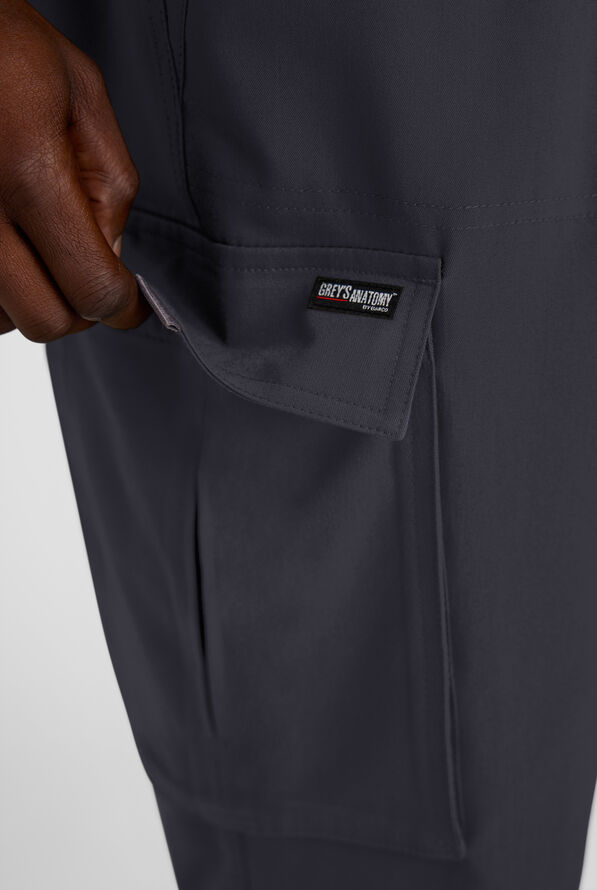 Pantal&oacute;n m&eacute;dico Grey's Anatomy&trade; by Barco Emerge Nolan STRETCH estilo cargo con 3 bolsillos para hombre - Steel Gray - 6