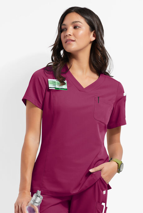 Blusa médica ReSurge Diamond con cuello en V y 3 bolsillos para mujer