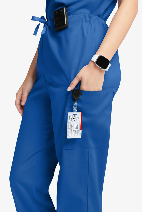 Butter-Soft Originals Unisex 4-Pocket Drawstring Relaxed Straight Leg Scrub Pants - Royal - 2