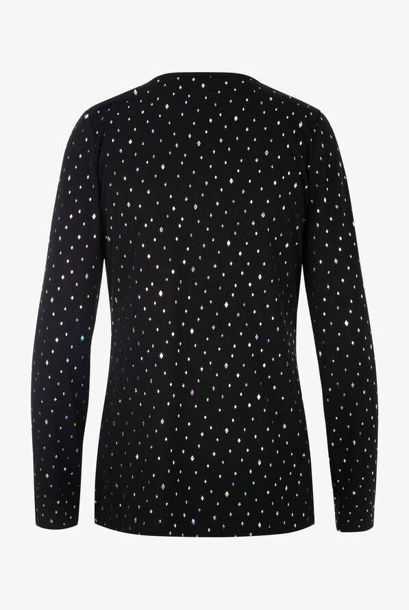 Camiseta médica koi Lite Iridescent Diamond Pattern STRETCH con cuello redondo y 2 bolsillos para mujer - null - 2