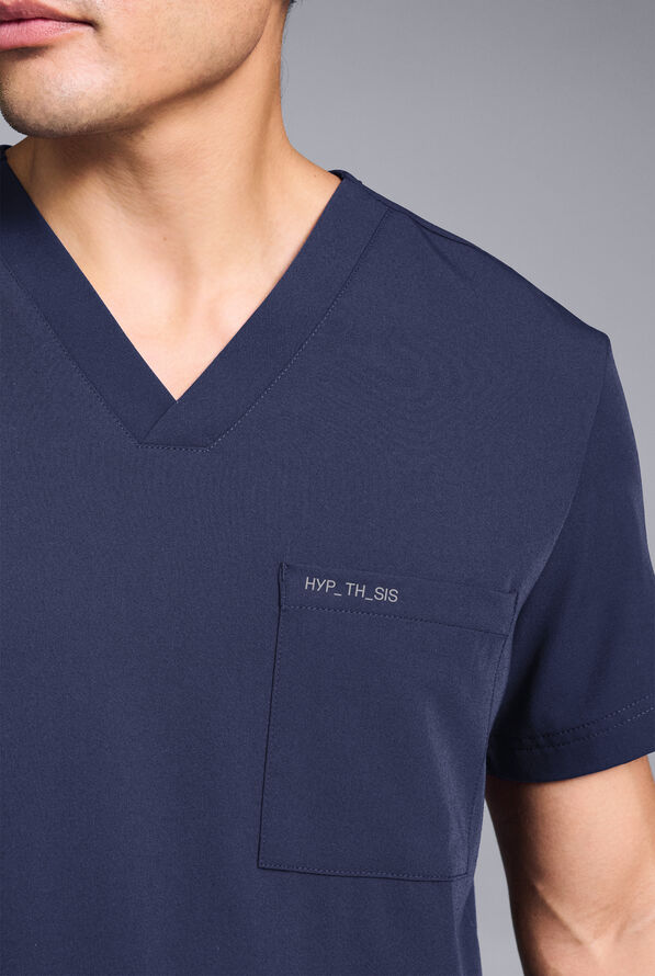 Camisa m&eacute;dica Hypothesis S-R Shift Ready con cuello en V y 4 bolsillos para hombre - Navy - 3