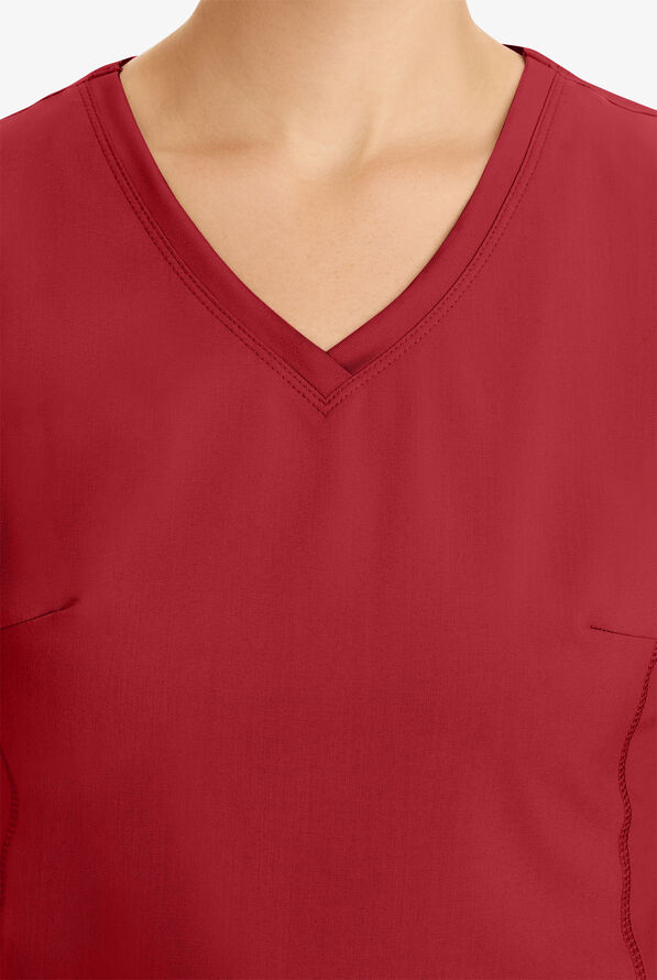 Healing Hands Purple Label Juliet Women's 2-Pocket STRETCH Princess Seam Scrub Top - Red - 5