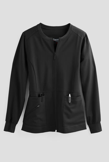 Grey's Anatomy by Barco Spandex STRETCH Millie Women's 3-Pocket Zip Front Warm Up Scrub Jacket