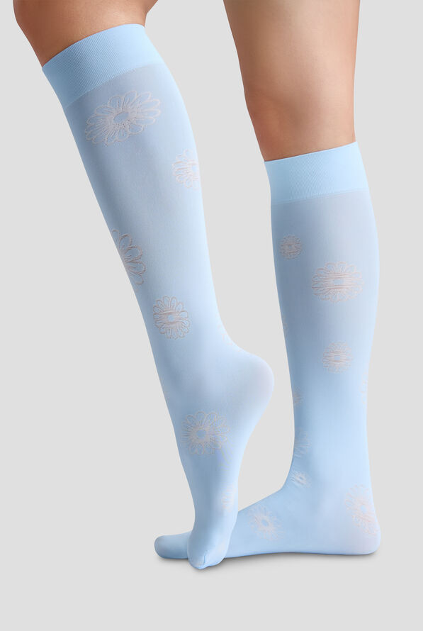 UA Exclusive UA Daisies Women's 11 mmHg Light Compression Socks - Aqua Splash - 2