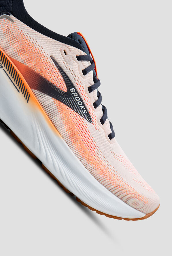 Brooks Men's Adrenaline GTS 25 White/Spellbound/Orange Athletic Lace Up Shoes - null - 3