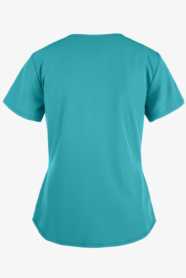 Skechers by Barco Breeze Women's 3-Pocket STRETCH V-Neck Scrub Top - Teal - 3