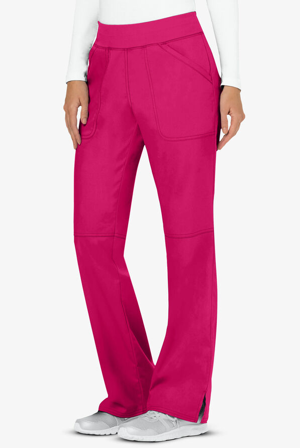 Cherokee Workwear Revolution Women's 4-Pocket STRETCH Pull-On Cargo Scrub Pants - Tall - Electric Pink - 1