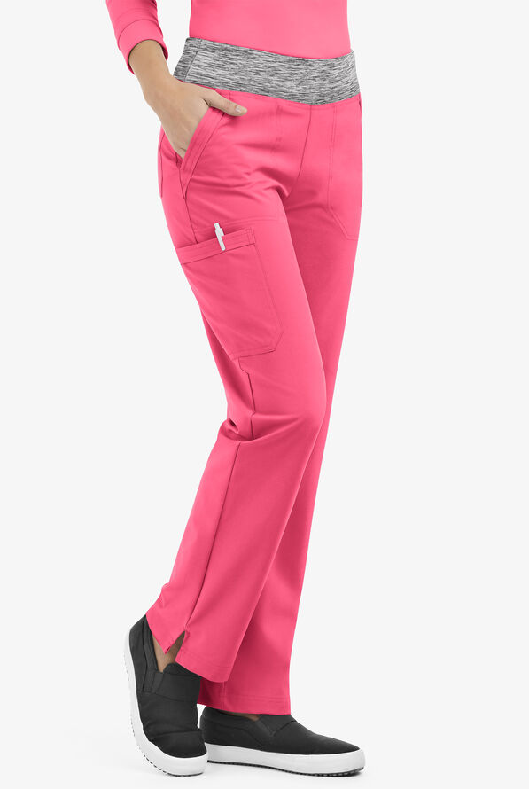 Pantalón médico Easy STRETCH tall Sienna estilo yoga con 5 bolsillos para mujer - Strawberry Fizz/Silver Melange - 1