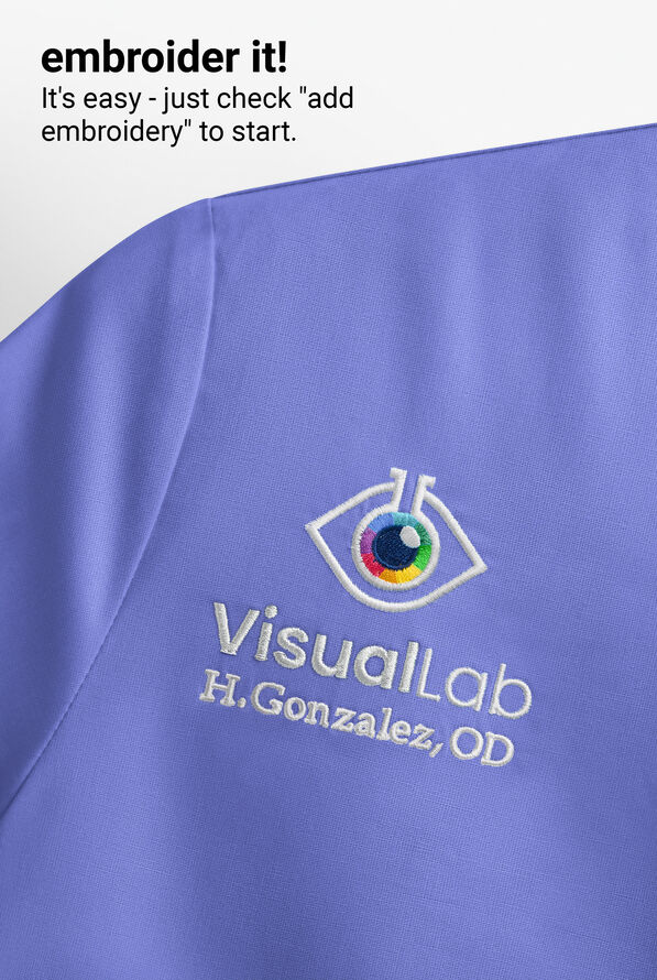 Cherokee Workwear Originals Ultra Women's 3-Pocket V-Neck Scrub Top - Ceil Blue - 3