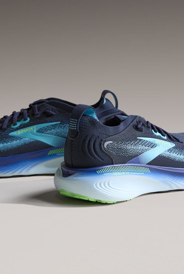 Brooks Men's Adrenaline GTS 25 Black/Ipanema/Mint Athletic Lace Up Shoes - null - 8