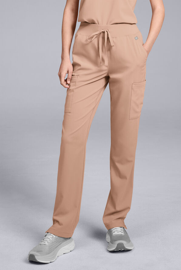 Pantal&oacute;n m&eacute;dico Hypothesis Base estilo cargo con piernas rectas y 7 bolsillos para mujer - Terra - 1