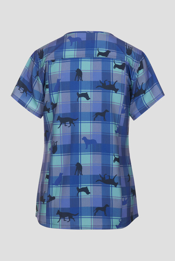 Carhartt Faithful Friends Horses Women's 4-Pocket STRETCH V-Neck Print Scrub Top - null - 2