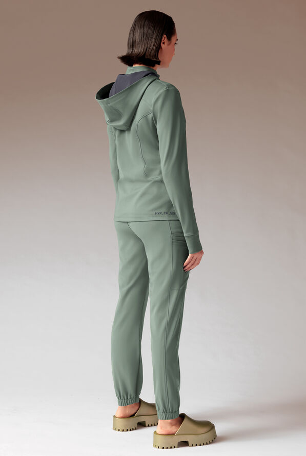 Hypothesis Super-Dermal Women’s Zip Front Multi-Pocket Scrub Jacket - Mineral/Pewter - 3