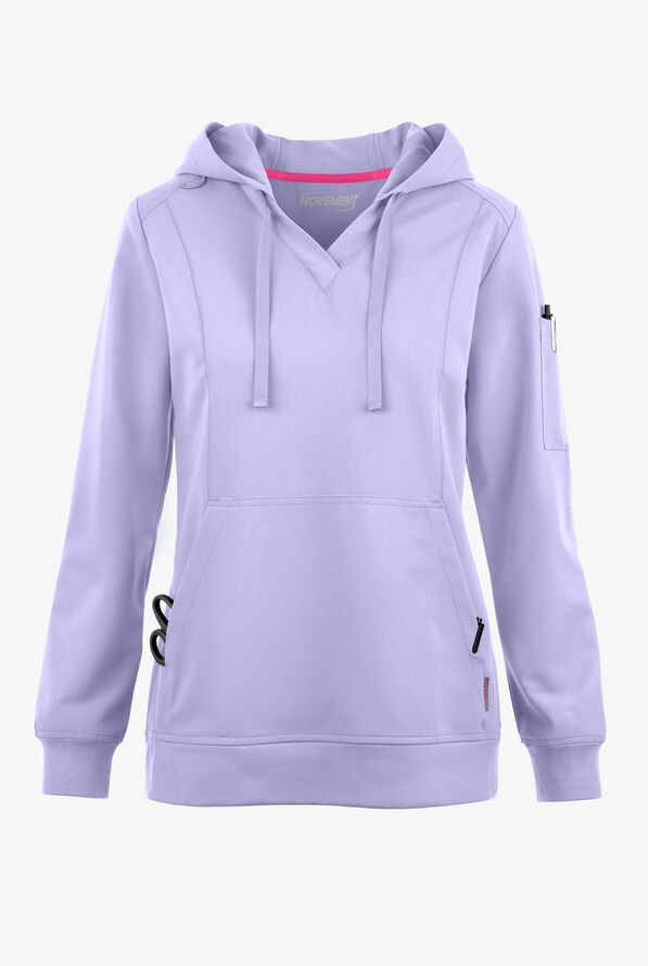MOVEMENT by Butter-Soft Sirius Women's 4-Pocket Long Sleeve STRETCH Scrub Hoodie - Grape Haze - 1