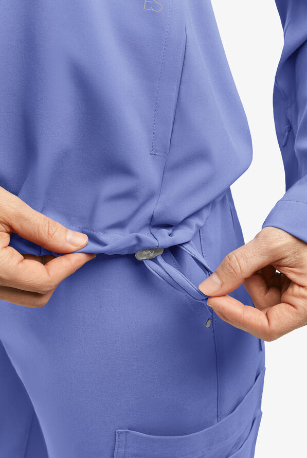 Sudadera m&eacute;dica Easy STRETCH Selena con cremallera y 5 bolsillos para mujer - Ceil Blue - 3