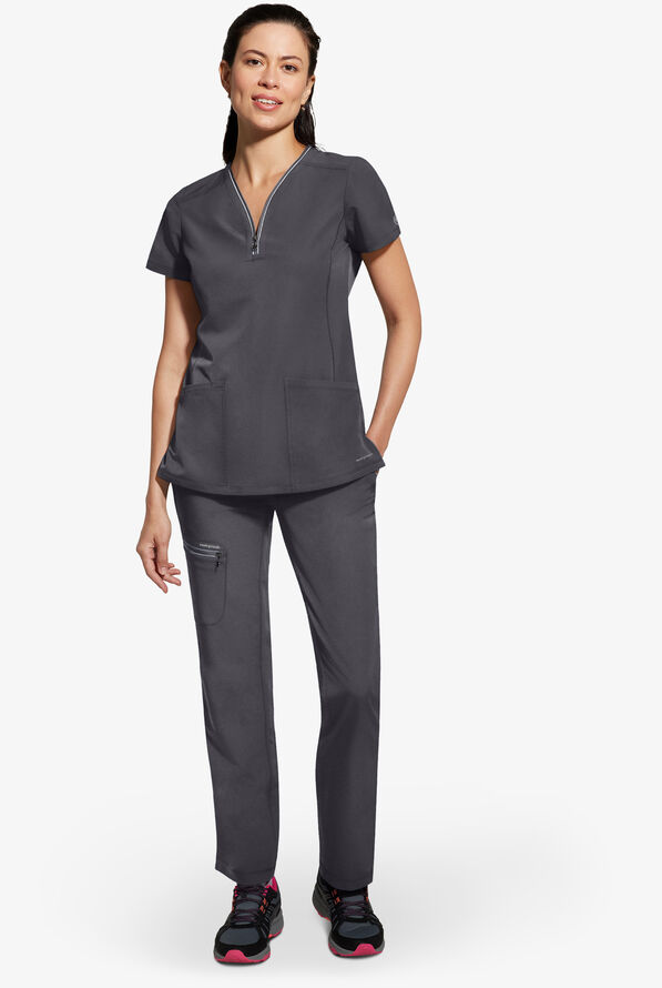 Pantal&oacute;n m&eacute;dico Healing Hands 360 Nisha STRETCH con cintura acanalada con cord&oacute;n y 6 bolsillos para mujer - Pewter - 3