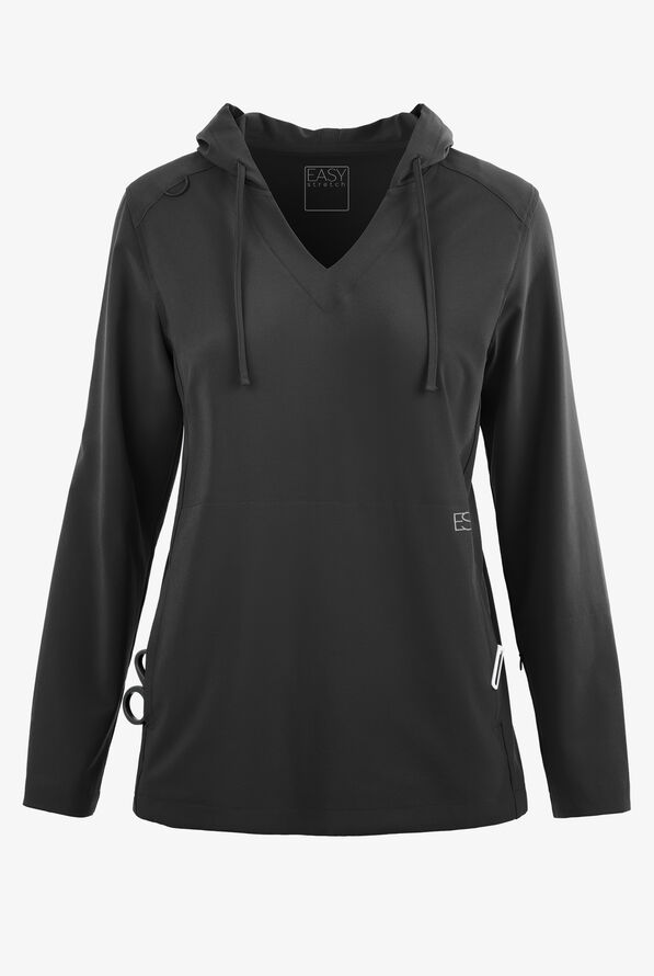 Sudadera médica Easy STRETCH con capucha y 4 bolsillos para mujer - Onyx Black - 1