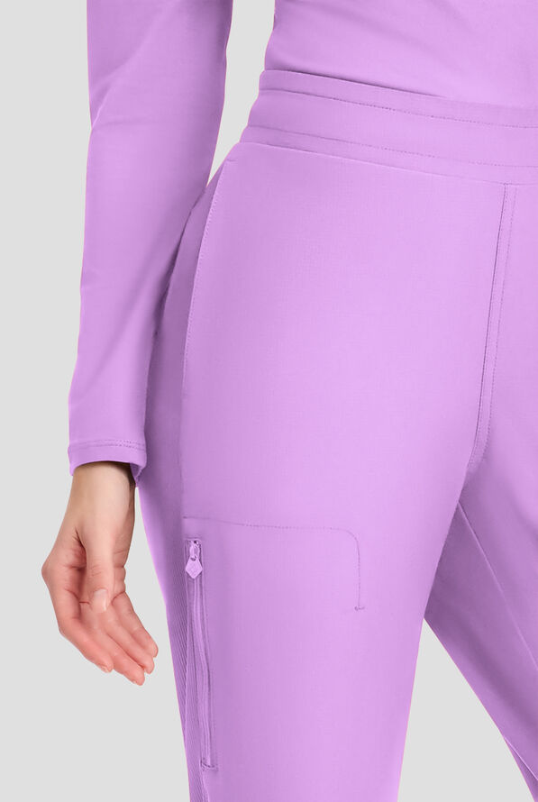 Pantalón médico Med Couture Amp STRETCH estilo cargo con piernas rectas y 3 bolsillos para mujer - Digital Lavendar - 2