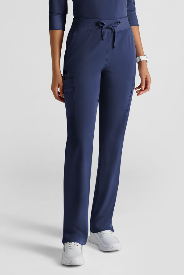 WhisperLite YARA Women's 10-Pocket STRETCH Cargo Straight Leg Scrub Pants - Navy - 1