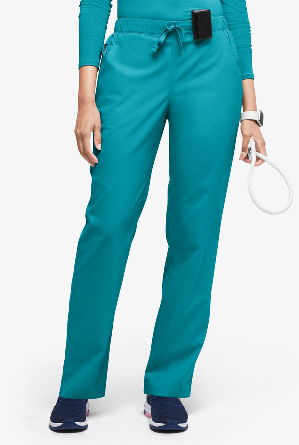 Pantalón médico Butter-Soft Originals estilo vaquero con piernas rectas y 5 bolsillos para mujer - Teal - 1