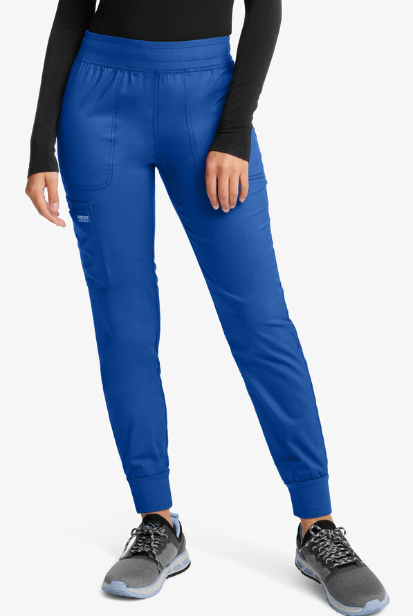 Cherokee Workwear Revolution Women's 5-Pocket STRETCH Cargo Jogger Scrub Pants - Royal - 1