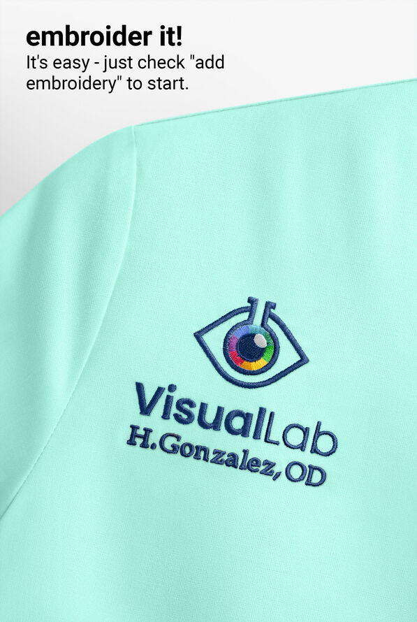 Blusa m&eacute;dica Butter-Soft STRETCH con cuello en V y 2 bolsillos para mujer - Aqua Shell - 6