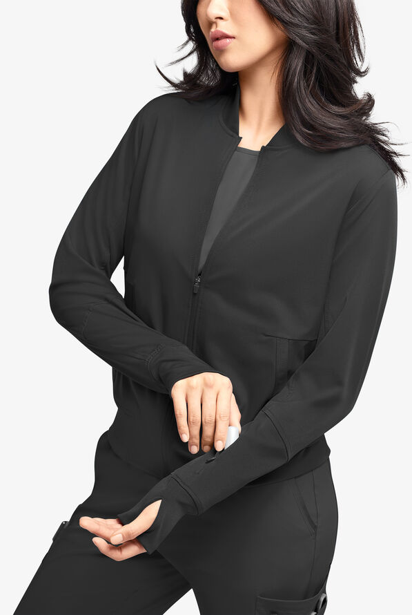 Chaqueta médica WhisperLite NOA Lightweight estilo aviadora con 4 bolsillos para mujer - Black - 2