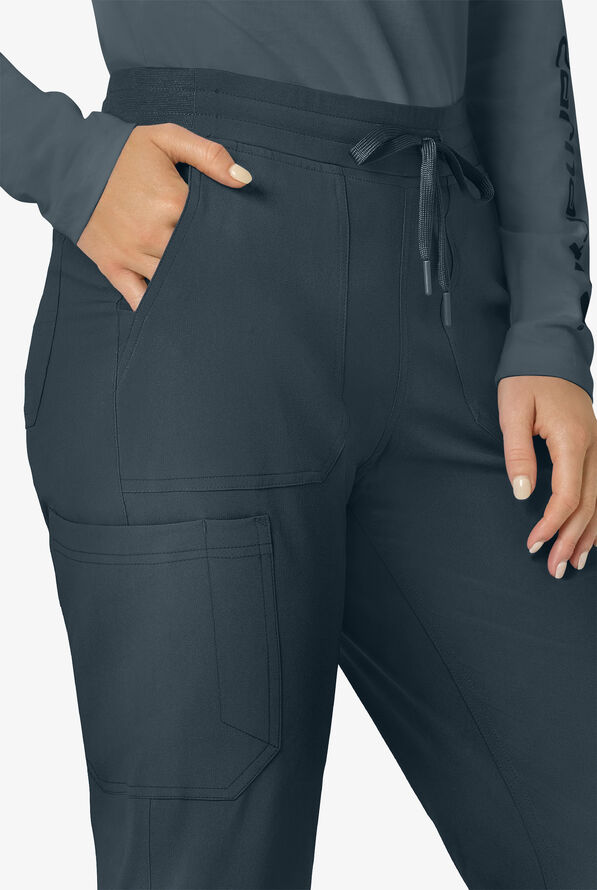 Carhartt Cross-Flex Force Women's 8-Pocket STRETCH Knit Cuff Cargo Jogger Scrub Pants - Petite - Navy - 3
