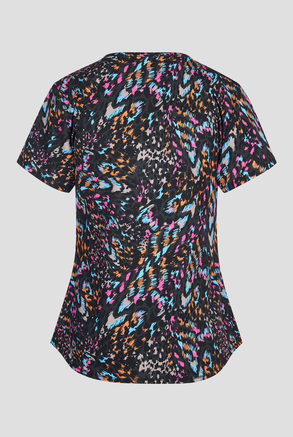 Skechers Animal Wonders Women's 3-Pocket STRETCH V-Neck Print Scrub Top - null - 2