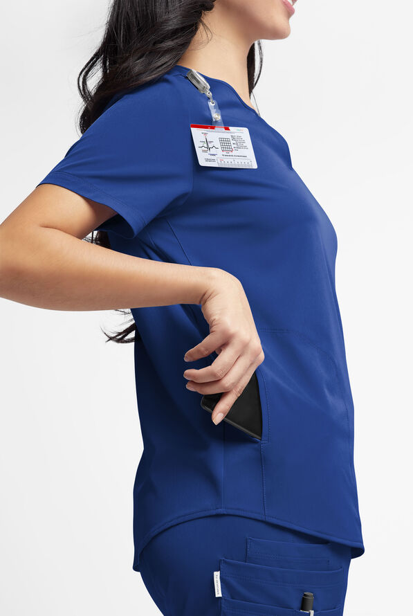 WhisperLite Alba Women's 3-Pocket Notched Neck Scrub Top - Galaxy - 3