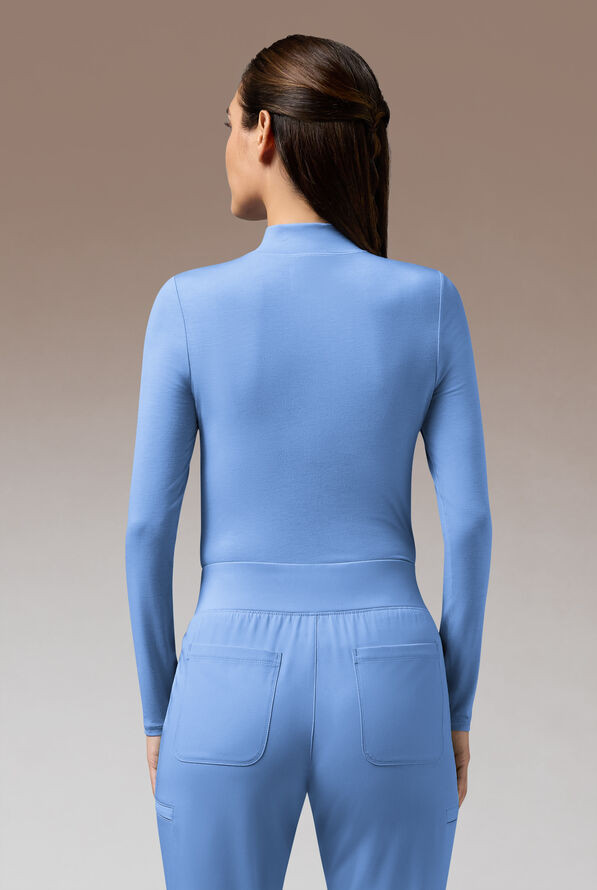 Hypothesis Inner K Women's STRETCH Long Sleeve Mock Neck Knit Underscrub - Ceil Blue - 4