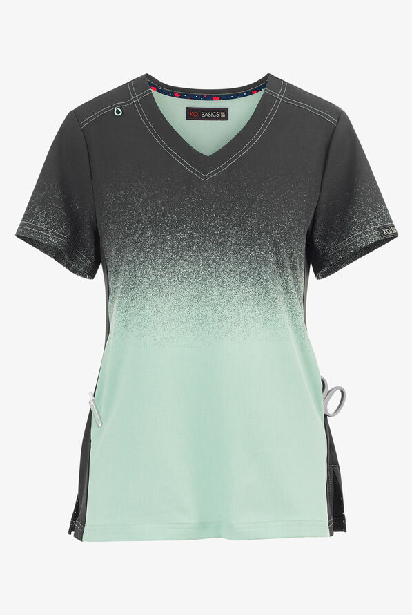 UA Exclusive koi Basics Sage Heather Print Scrub Top, Print Scrubs
