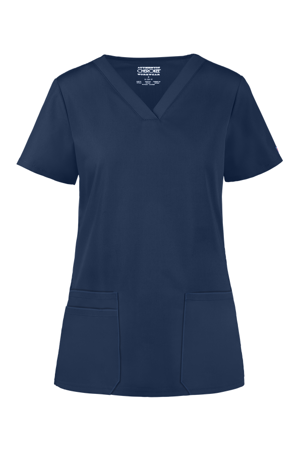 Cherokee Workwear WW645 VNeck Rib Knit Scrub Top, Fashion Scrubs