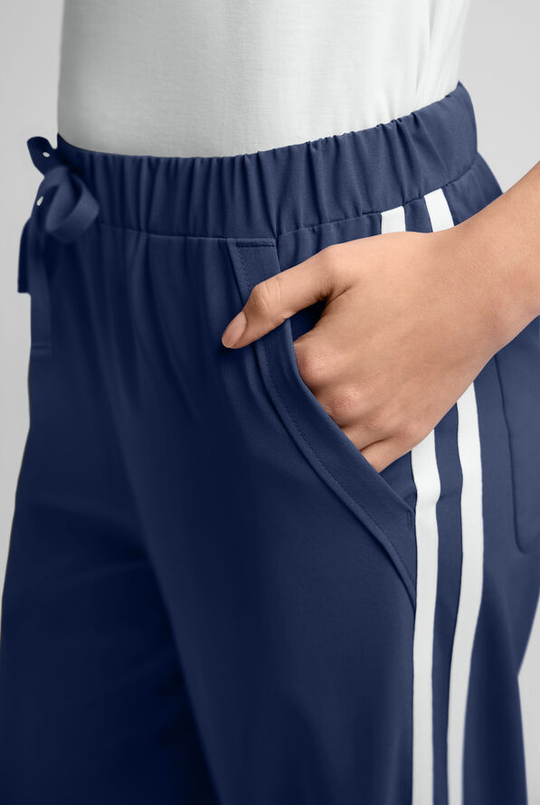 Easy STRETCH Women's Relaxed Fit Wide Leg Scrub Pant - Navy - 5