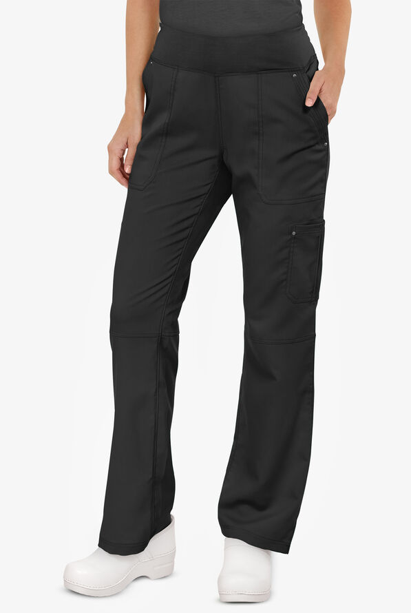 Healing Hands Purple Label Tori Women's 5-Pocket STRETCH Yoga Scrub Pants - Tall - Black - 1